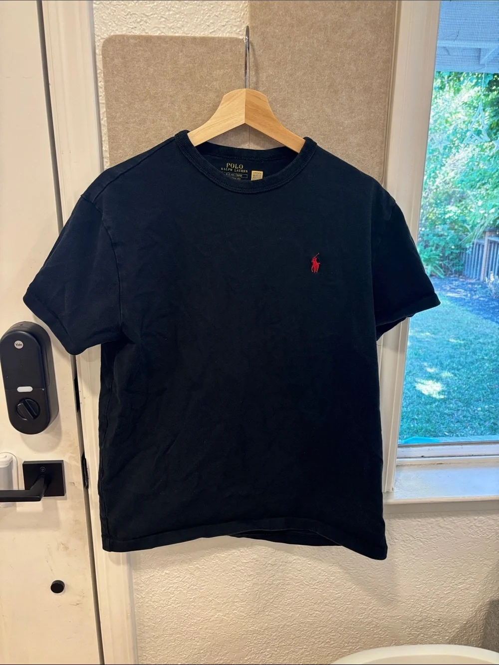 Polo by Ralph Lauren Black Crewneck T-Shirt with Red Pony Logo